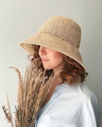 Вязание шляпки из рафии