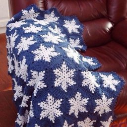 Снежный плед - великолепная зимняя работа!