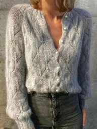 Узор "листики" для тёплых вещиц. Спицами