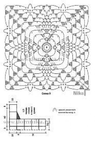 Ажурные квадратные мотивы крючком