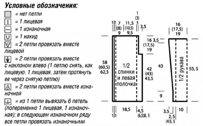 Кардиган узором из ажурных дорожек