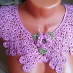 Воротник "Павлиний хвост" крючком