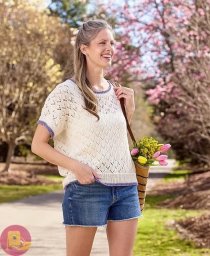 Ажурная футболка из полухлопка по дизайну Tori Gurbisz