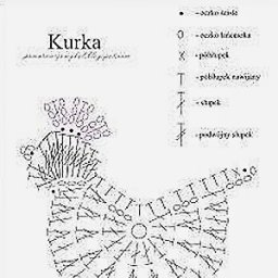 Схема для вязаной аппликации "Курочка"
