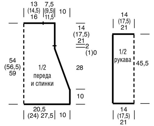 Ажурный джемпер спицами