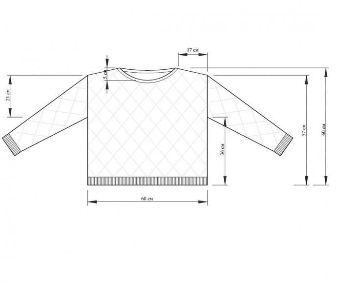 Джемпер с ромбами из хлопка. Вязание спицами