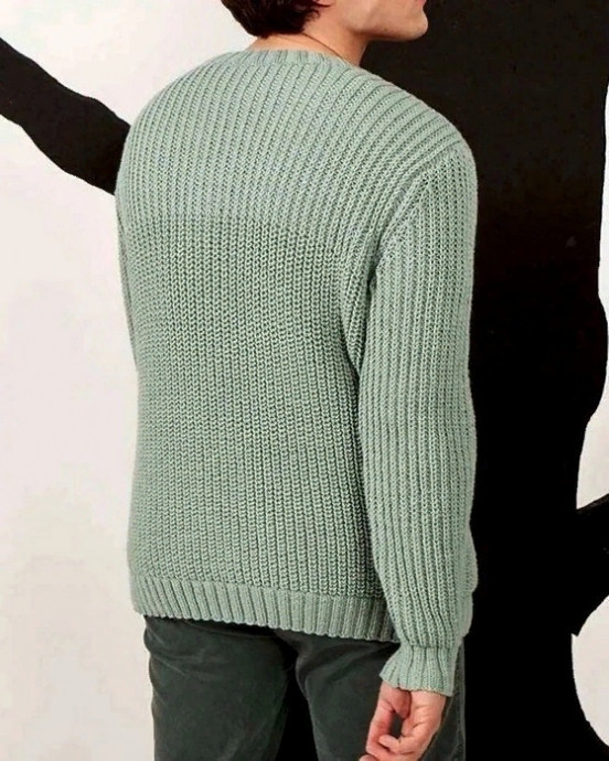 Мужской кардиган на пуговицах с V-образным вырезом