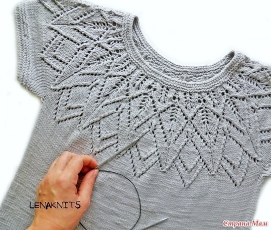 Круглая кокетка спицами