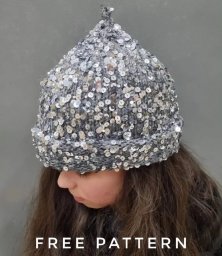 Шапка из пуха норки и королевский пайеток