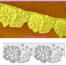 Кайма в технике филейного вязания