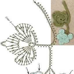 Растительный мотив, связанный крючком