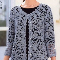 Ажурная кофточка на пуговках