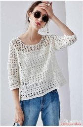 Ажурный пуловер крючком