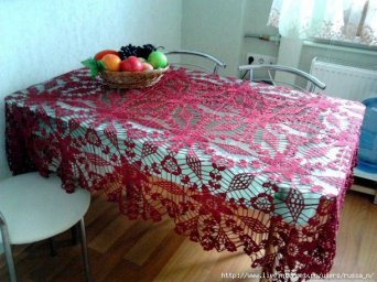 Скатерть из мотивов крючком