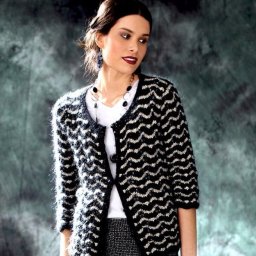 Стильный черно-белый жакет