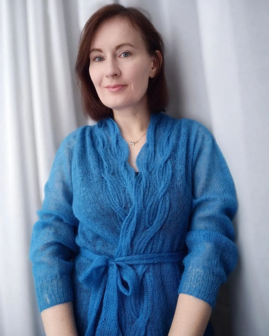 Кардиган с косой по планке