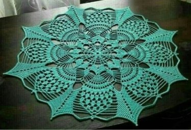 Бирюзовая салфетка крючком