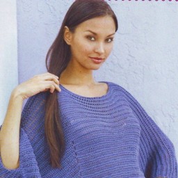 Свободный пуловер спицами