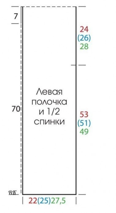 Летний ажурный длинный жилет крючком. Схема узора и выкройка