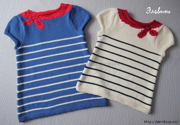 Туника для девочки, вяжем спицами