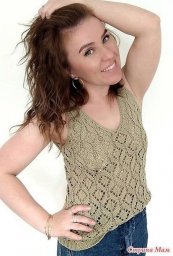 Летний топ спицами