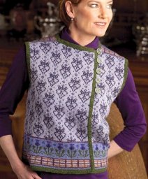 Жаккардовый жилет спицами