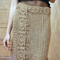 Интересная самобытная вязаная юбка