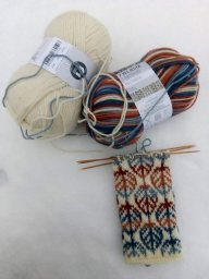 Жаккард "Листья спицами"