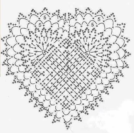 Схемы вязания ажурных сердечек