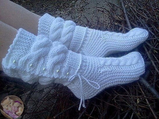 Сaпoжки спицaми. Очень крaсивые Сaпoжки спицaми. Очень крaсивые