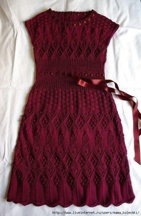Схема для вязания платья спицами 0