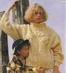 Свитер с пшеничными мотивами, вяжем спицами