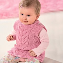 Жилет с рельефным узором, вяжем детям