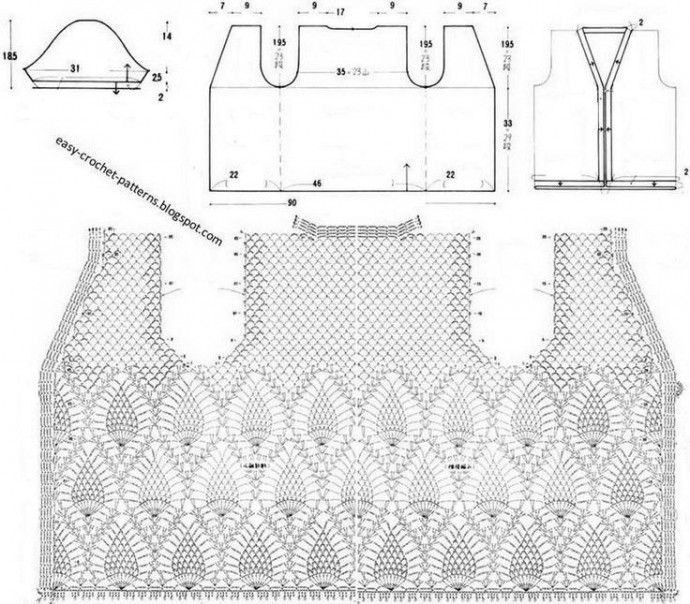 Ажурный жакет крючком