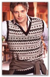 Мужская безрукавка с норвежским жаккардовым узором