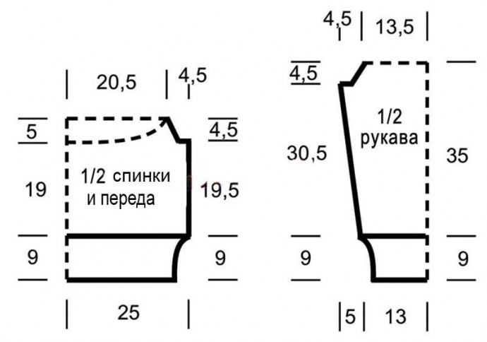 Джемпер с круглой ажурной кокеткой Джемпер с круглой ажурной кокеткой