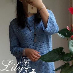 Сиреневая туника крючком