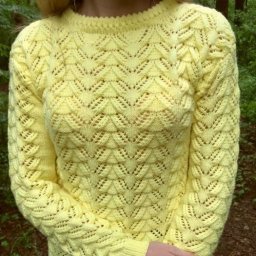 Узор для теплого свитера спицами