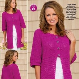 Вяжем яркий кардиган крючком