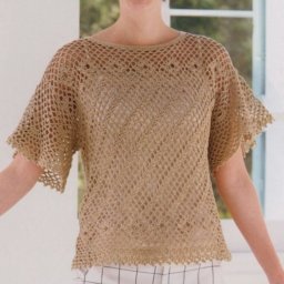 Ажурная летняя кофточка крючком