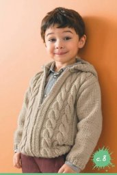 Бежевый жакет для ребенка, вяжем спицами
