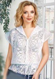 Топ/жилет крючком в филейной технике узором с розами