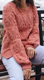 Джемпер японским узором спицами