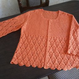 Нежный хлопковый жакет крючком