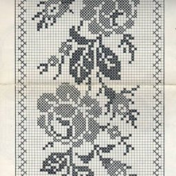 Подборка цветочных узоров для филейного вязания