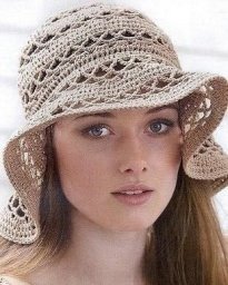 Шляпка для летних прогулок, вяжем крючком