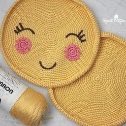 Солнечная подушечка, вяжем крючком