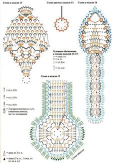 Вязаные пёрышки, схемы в копилку мастерицы