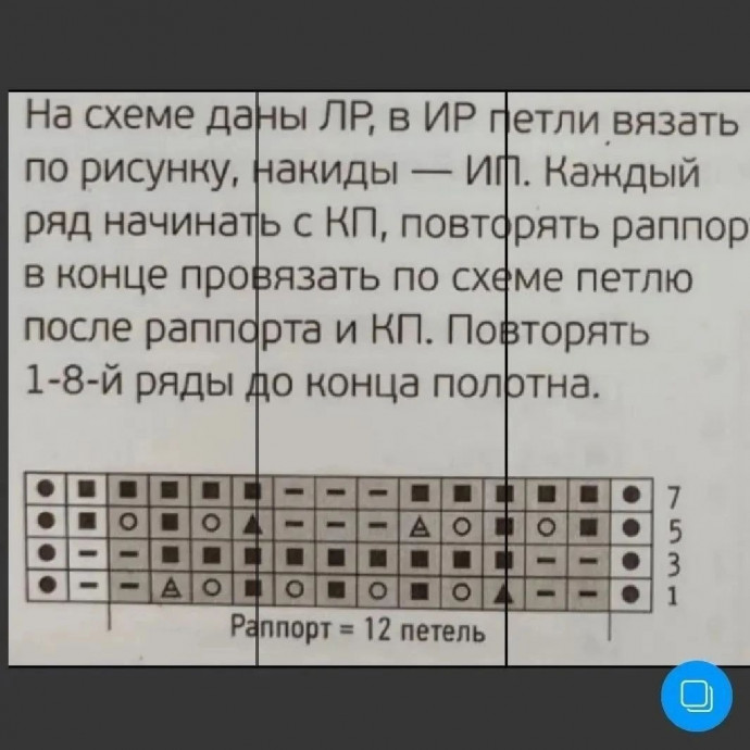 Узор для пуловера спицами