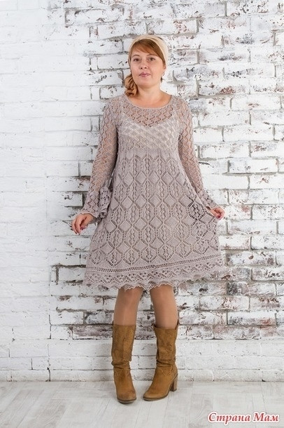 Красивое платье спицами Noctua Tetra